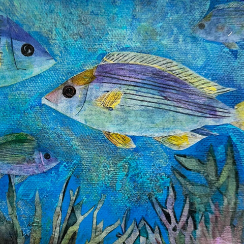 Blue Fish Mixed Media