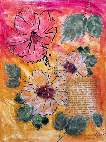 Hibiscus Mixed Media